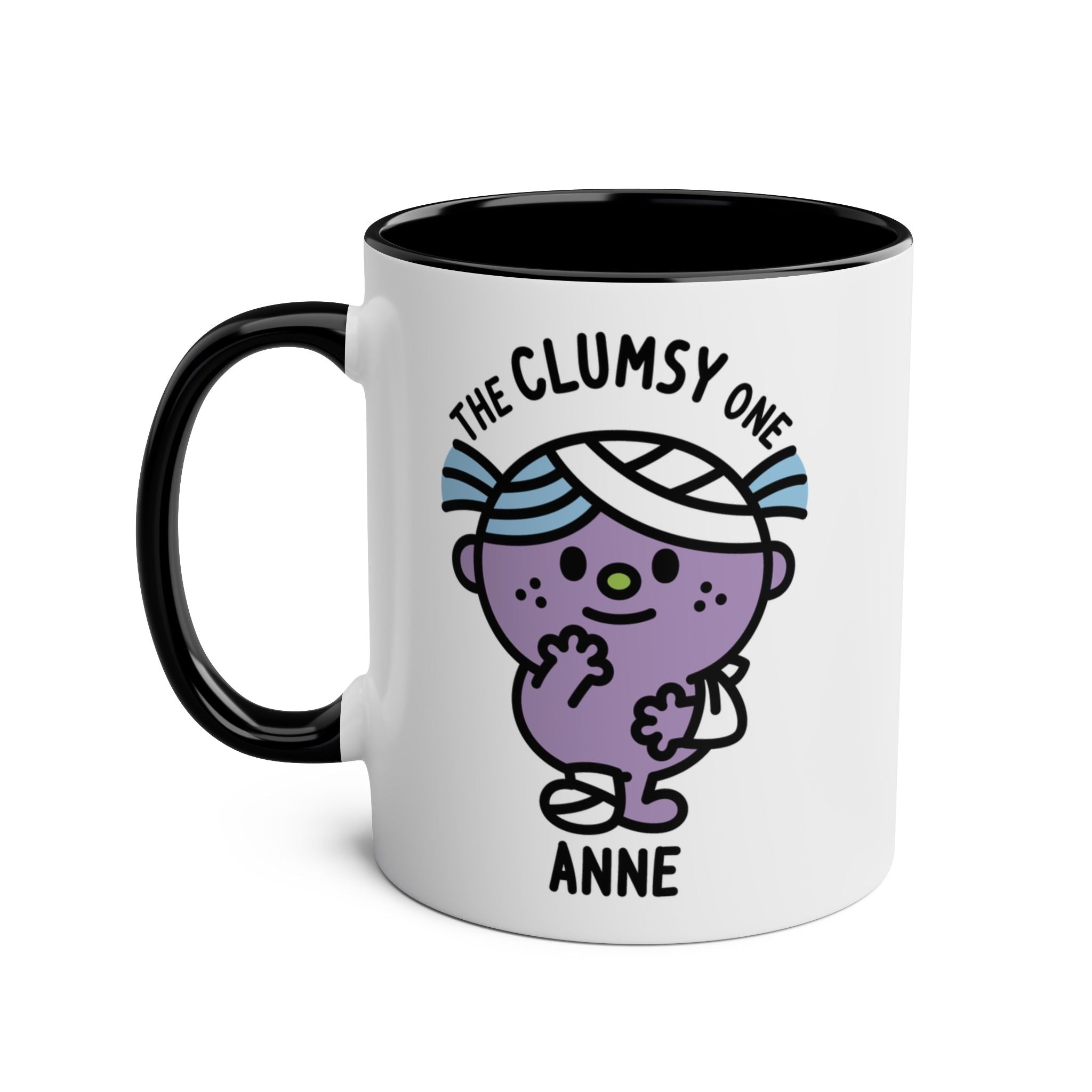 The Clumsy One - 11oz Personalised Character Gift Mug Black