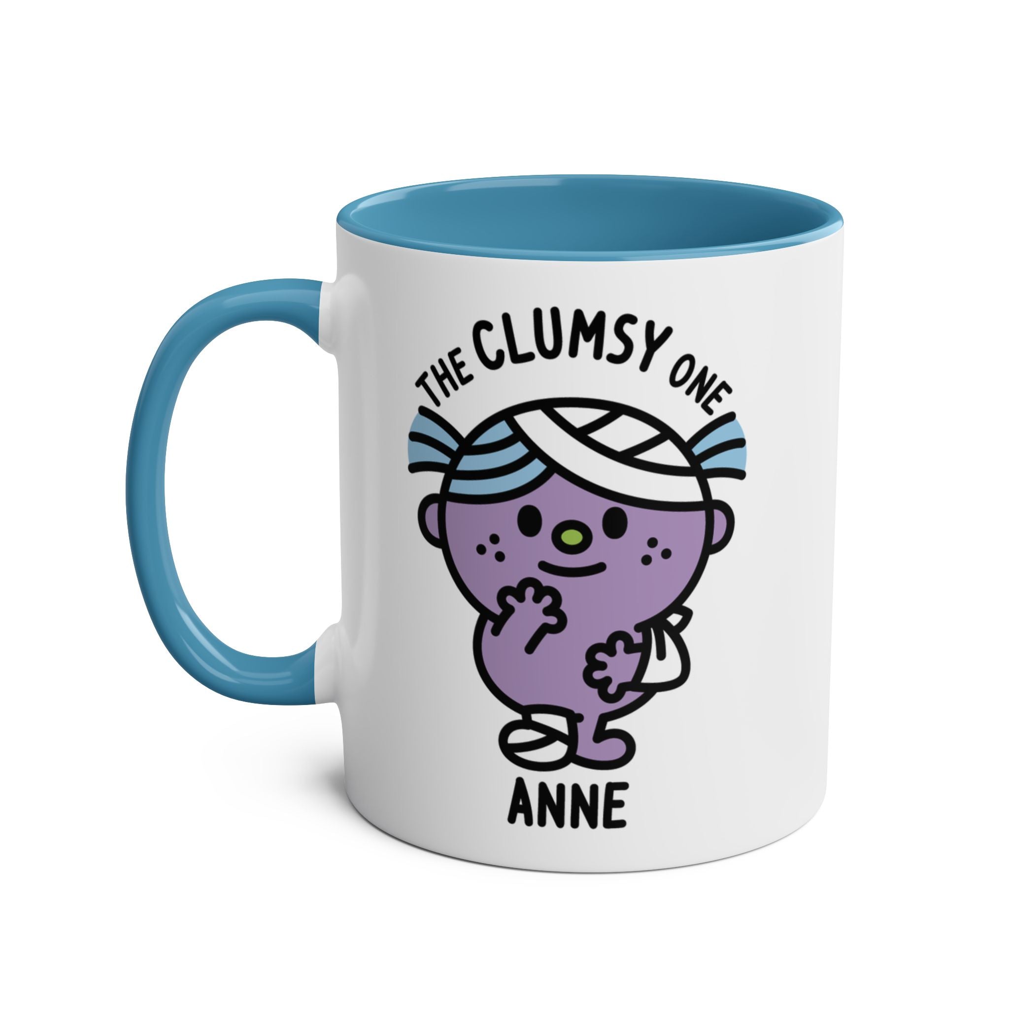 The Clumsy One - 11oz Personalised Character Gift Mug Blue