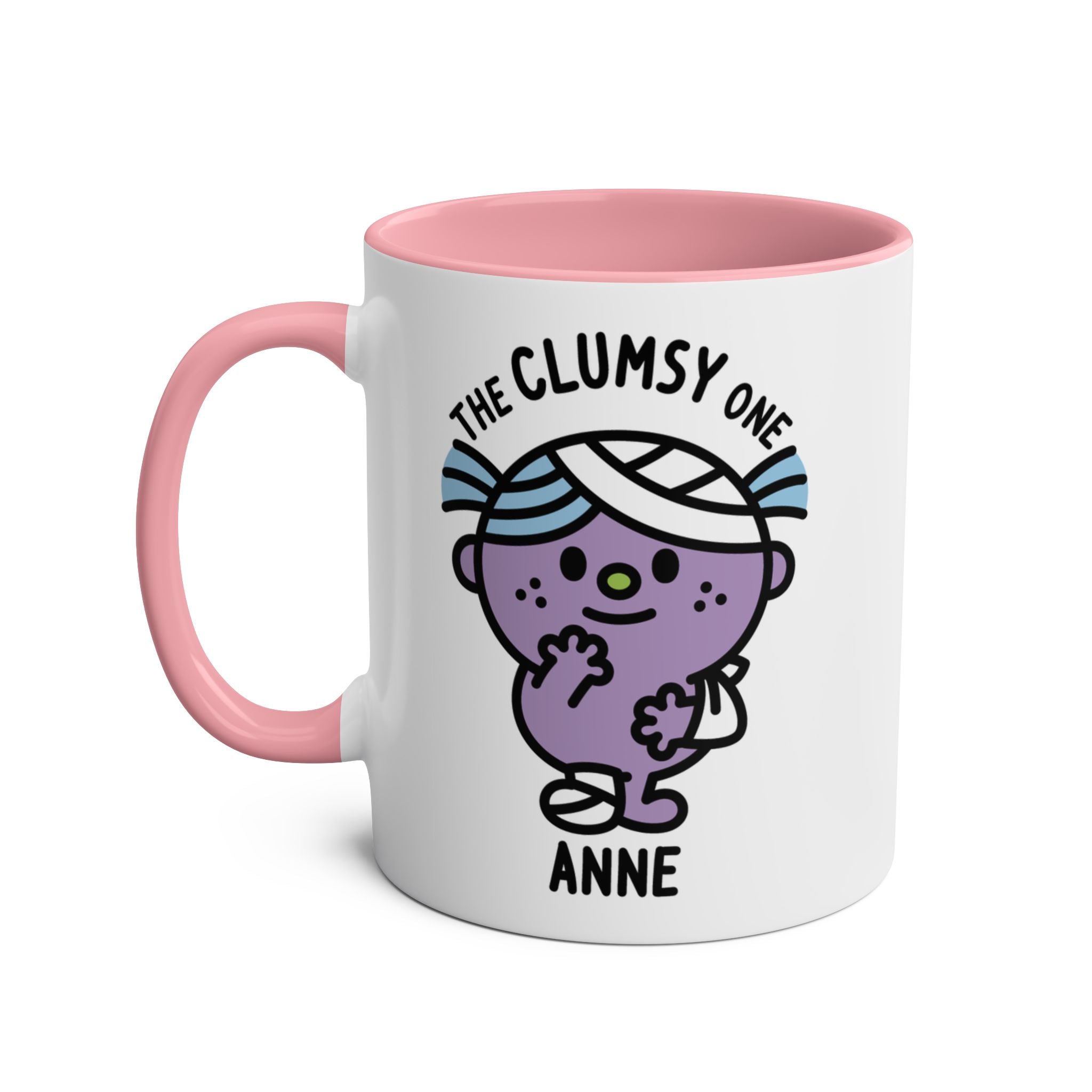 The Clumsy One - 11oz Personalised Character Gift Mug Pink