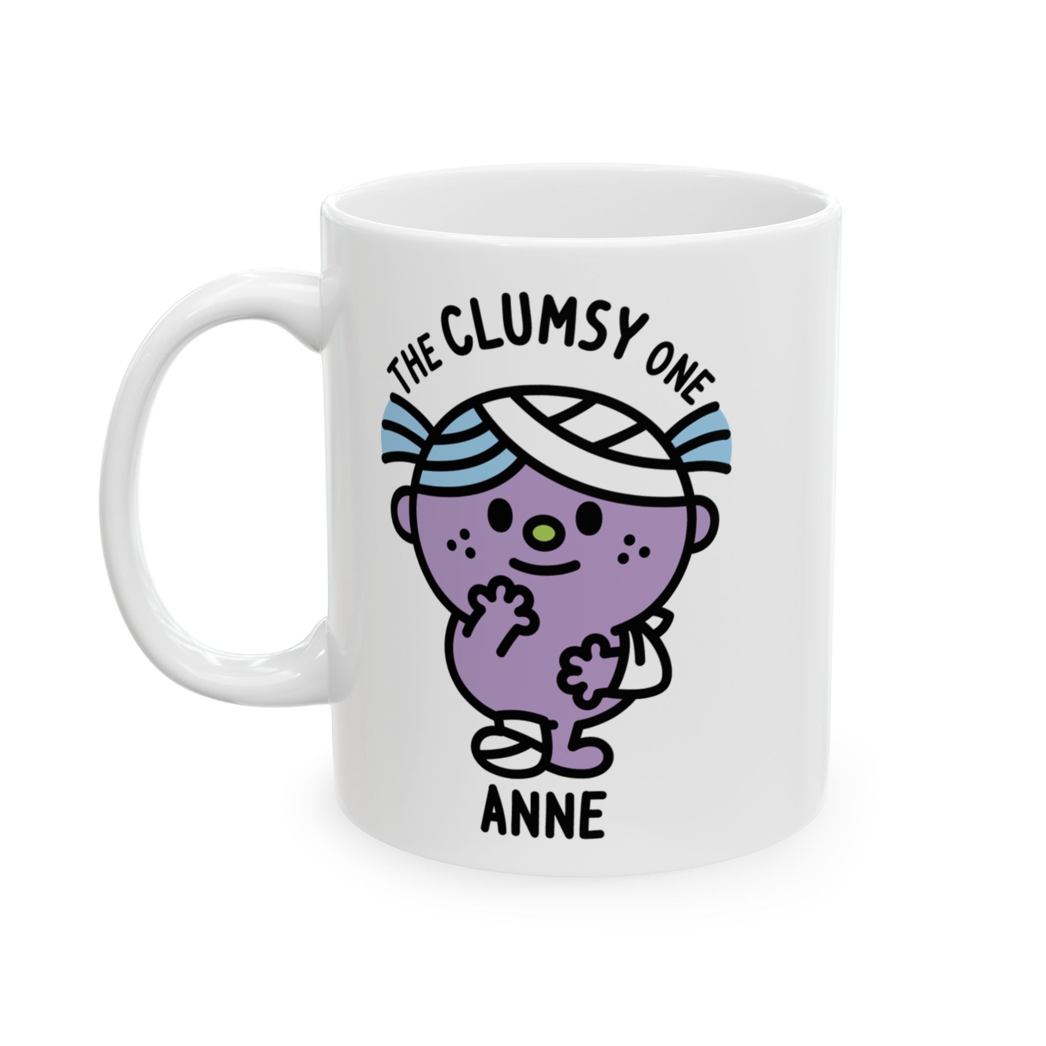 The Clumsy One - 11oz Personalised Character Gift Mug White