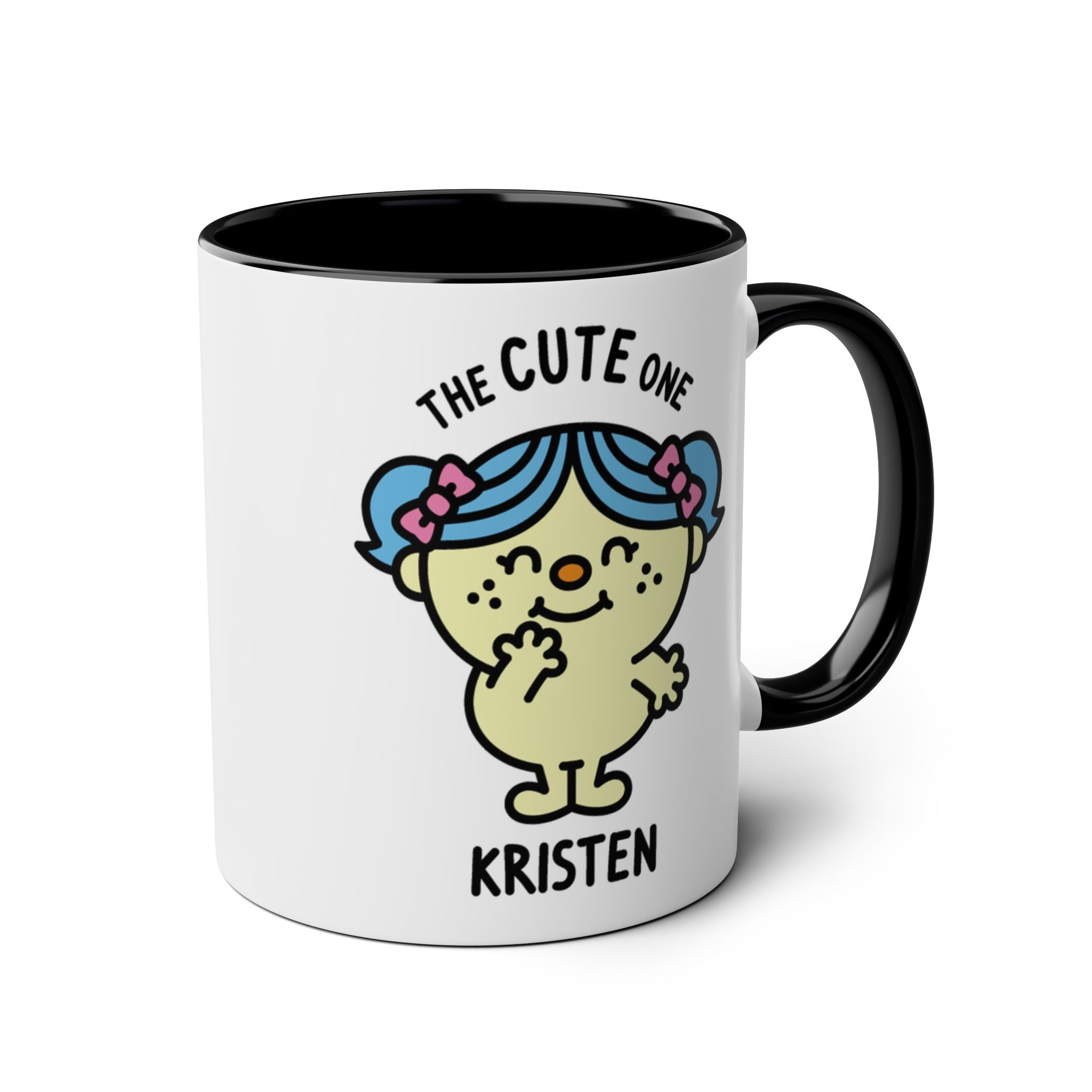 The Cute One - Adorable Personalised Coffee Mug Black Accent