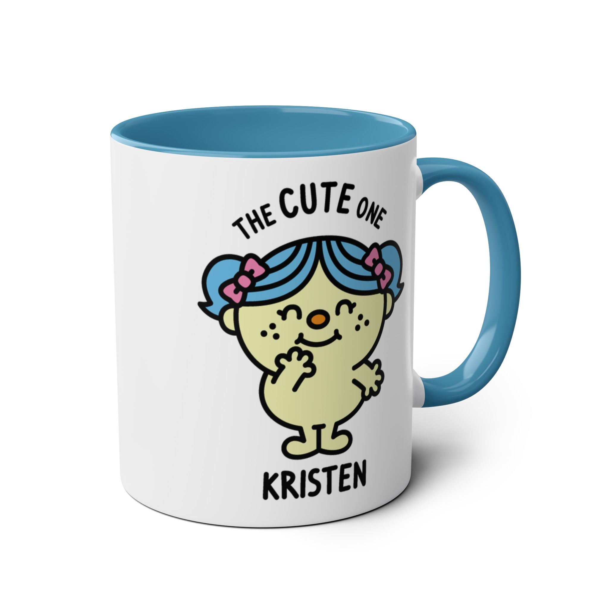 The Cute One - Adorable Personalised Coffee Mug Blue Accent