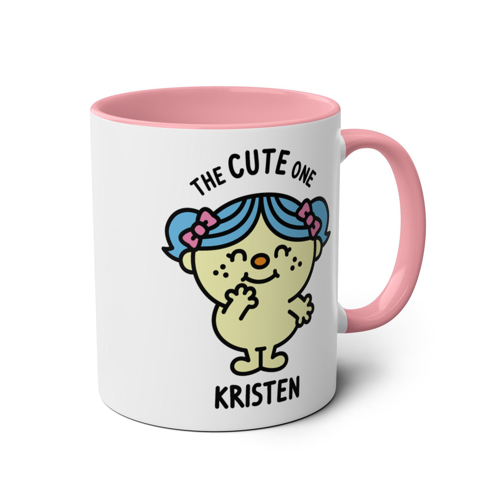 The Cute One - Adorable Personalised Coffee Mug Pink Accent