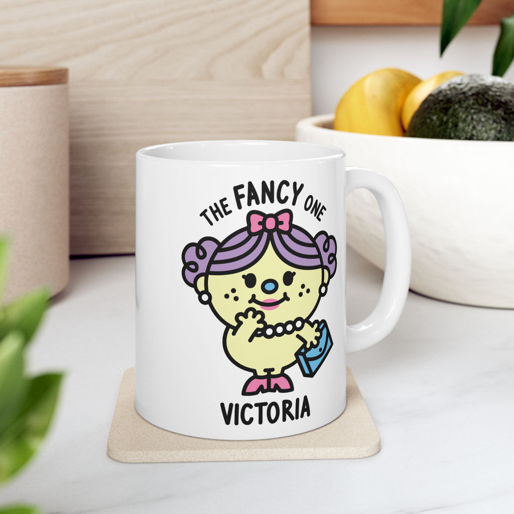 The Fancy One - Adorable Personalised Coffee Mug White On Coaster