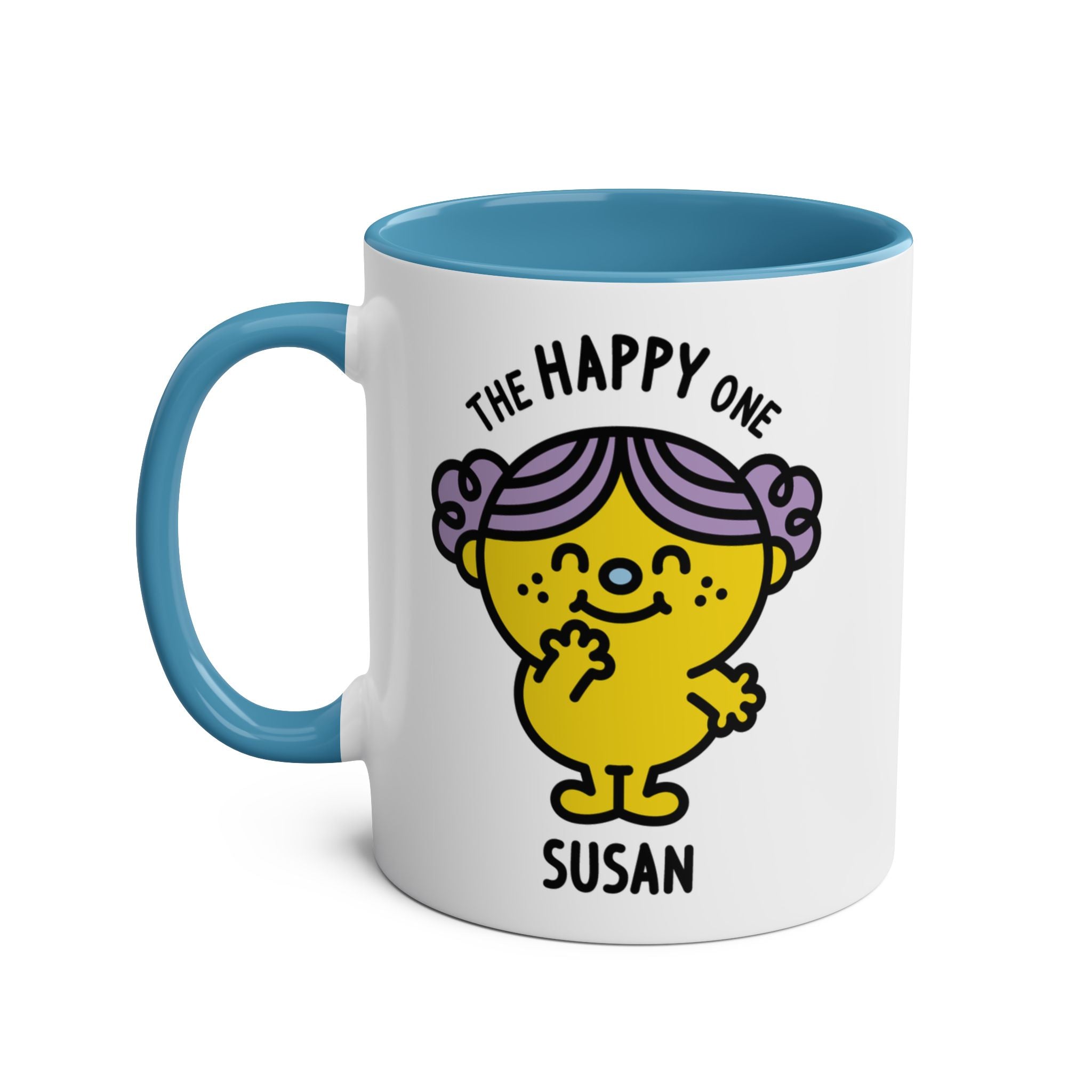 The Happy One - 11oz Personalised Character Gift Mug Blue