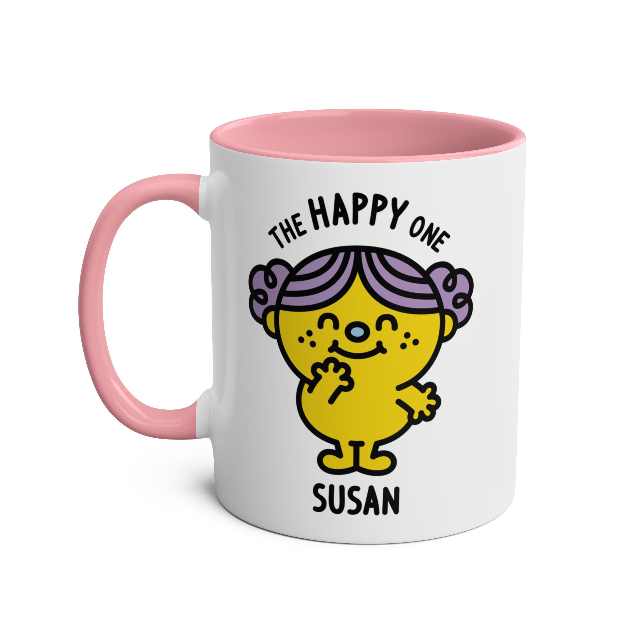 The Happy One - 11oz Personalised Character Gift Mug Pink