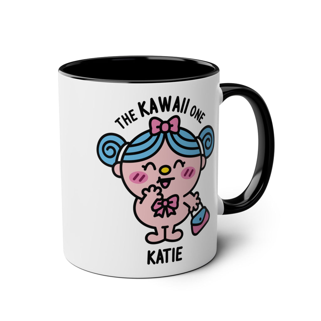 The Kawaii One - Adorable Personalised Coffee Mug Black Accent