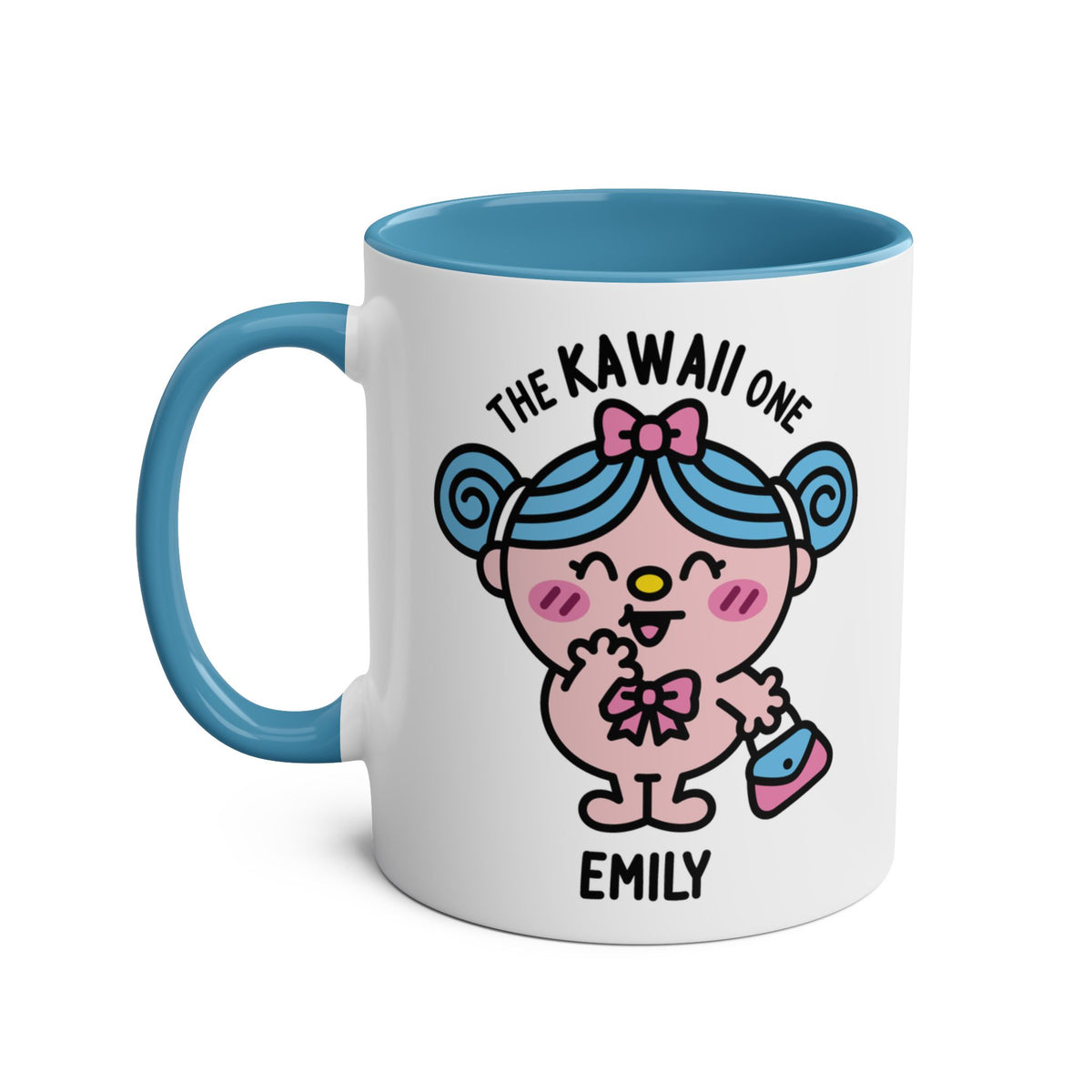 The Kawaii One - Adorable Personalised Coffee Mug Blue Colour