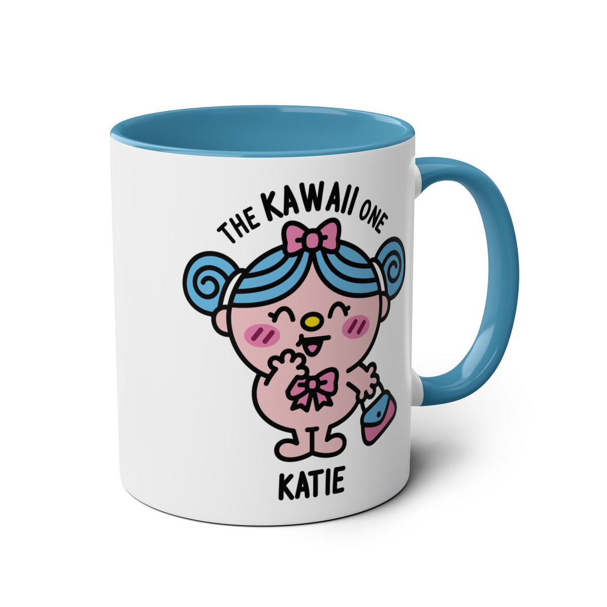 The Kawaii One - Adorable Personalised Coffee Mug Blue Acent