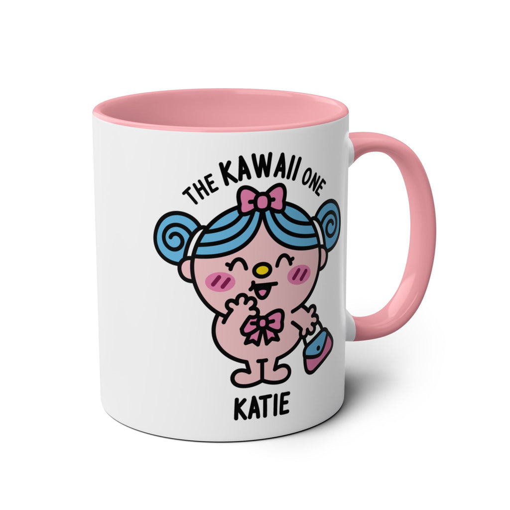 The Kawaii One - Adorable Personalised Coffee Mug Pink Accent