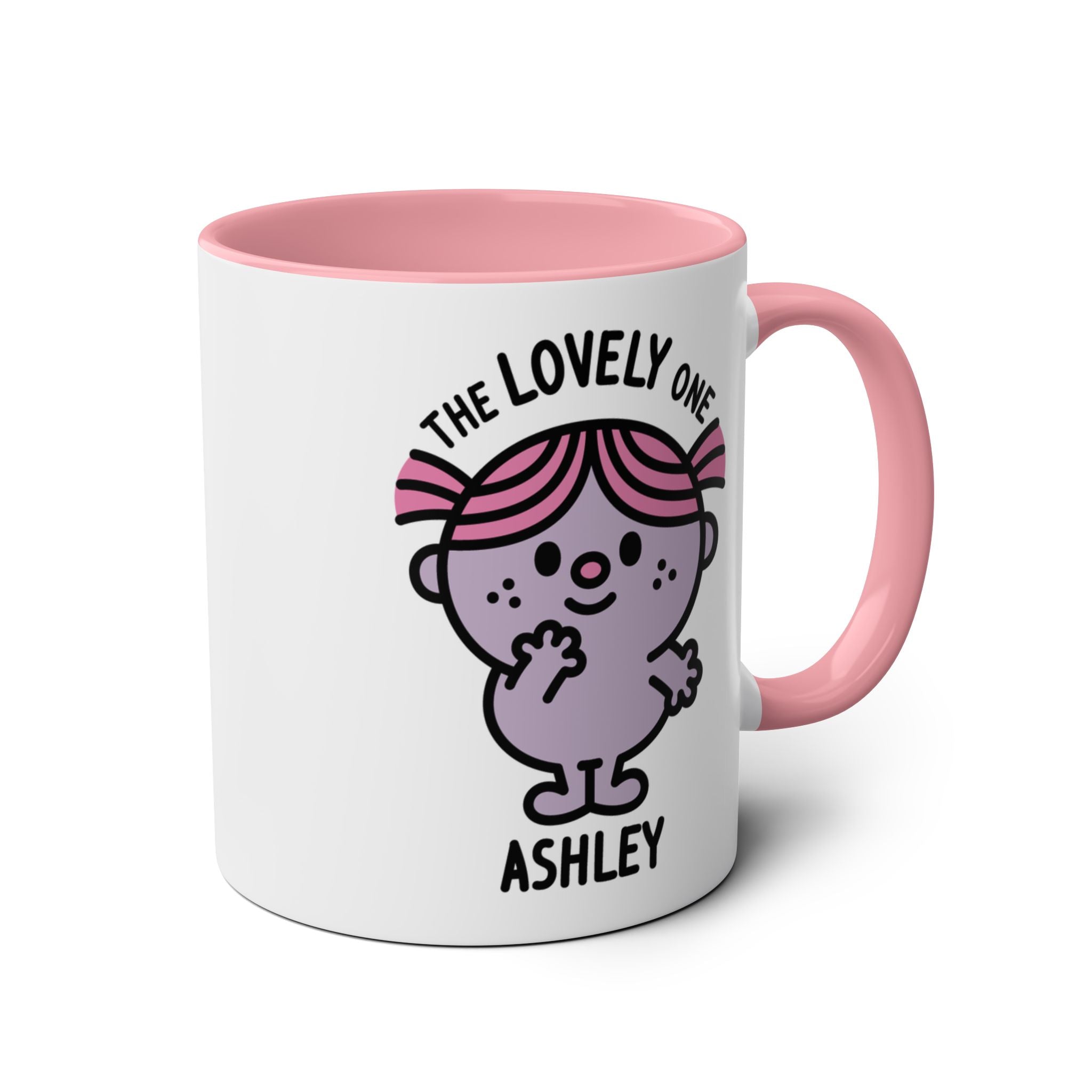 The Lovely One - 11oz Personalised Character Gift Mug Pink Accent