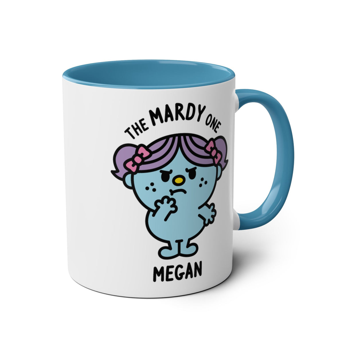 The Mardy One - Adorable Personalised Coffee Mug Blue Accent