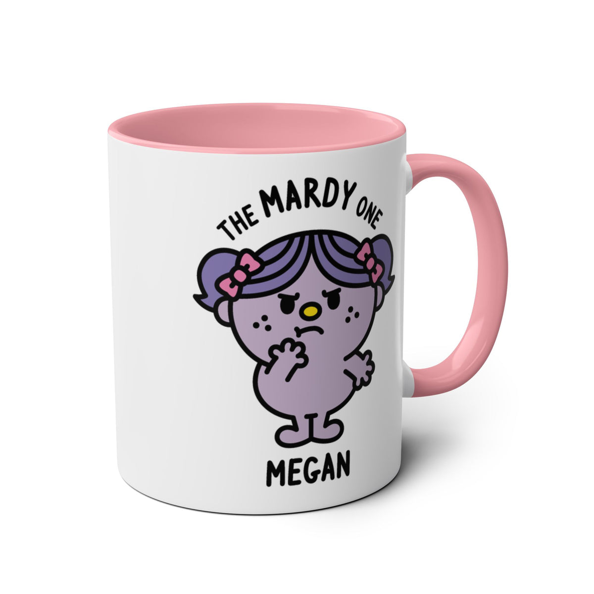 The Mardy One - Adorable Personalised Coffee Mug Pink Accent