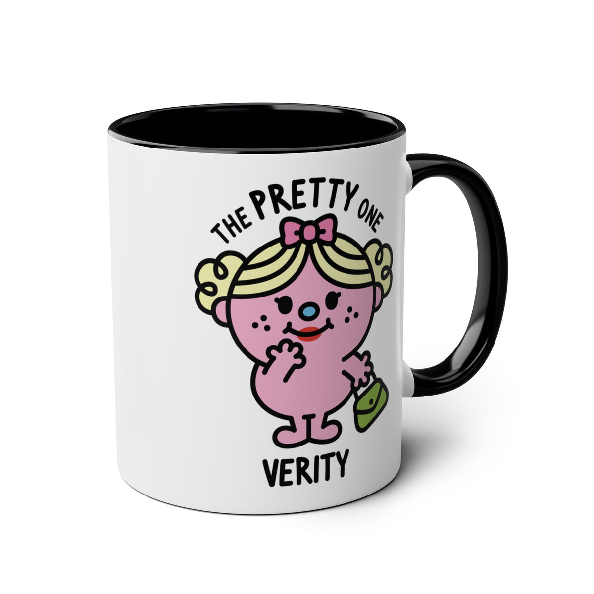 The Pretty One - Adorable Personalised Coffee Mug Black Accent