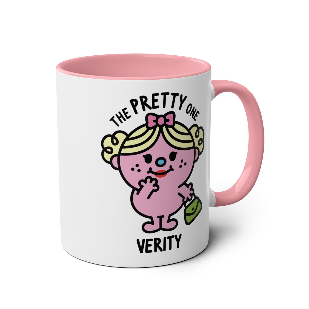 The Pretty One - Adorable Personalised Coffee Mug Pink Accent