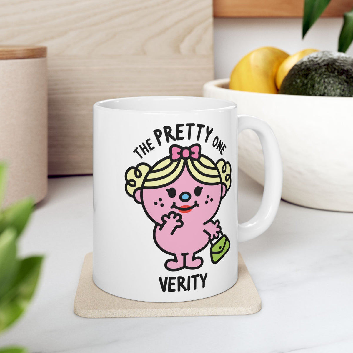 The Pretty One - Adorable Personalised Coffee Mug On Coaster