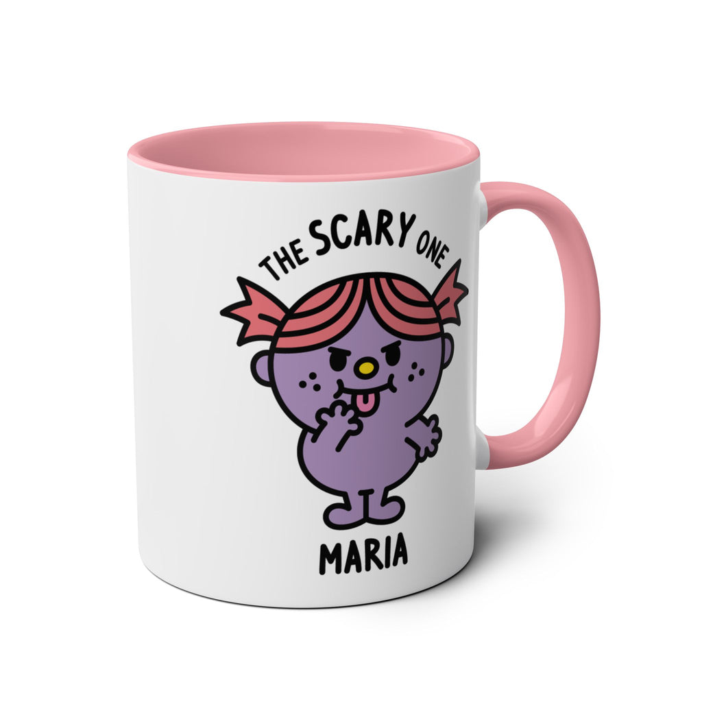 The Scary One - Adorable Personalised Coffee Mug Pink Accent