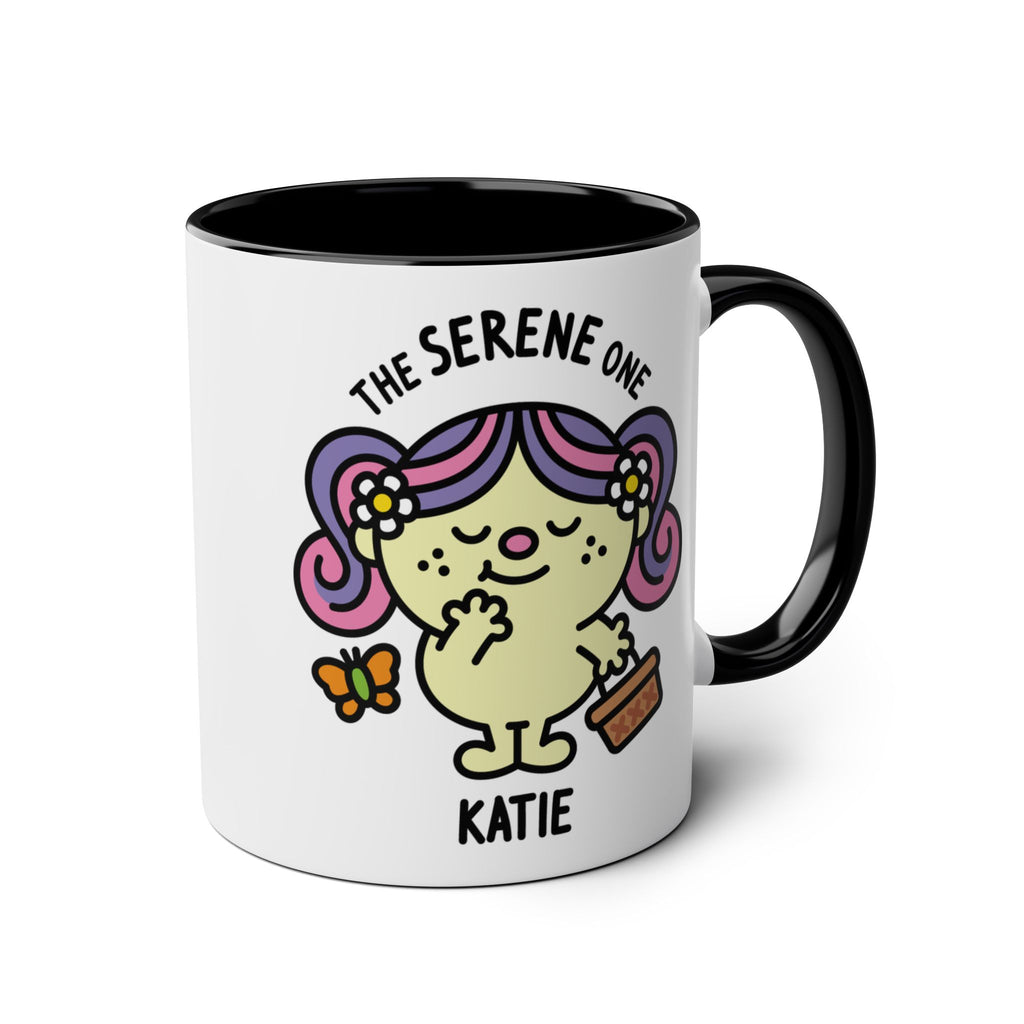 The Serene One - Adorable Personalised Coffee Mug Black Accent