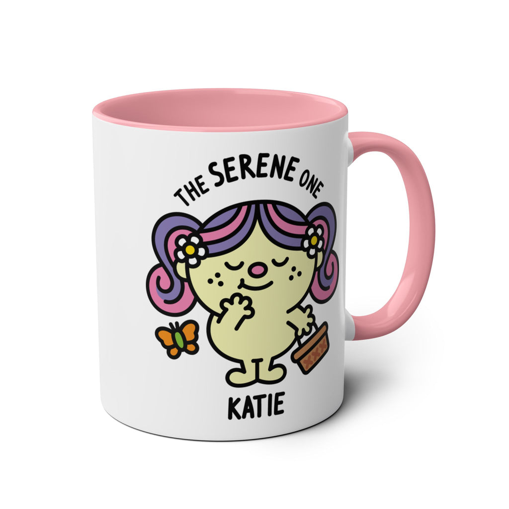 The Serene One - Adorable Personalised Coffee Mug Pink Accent