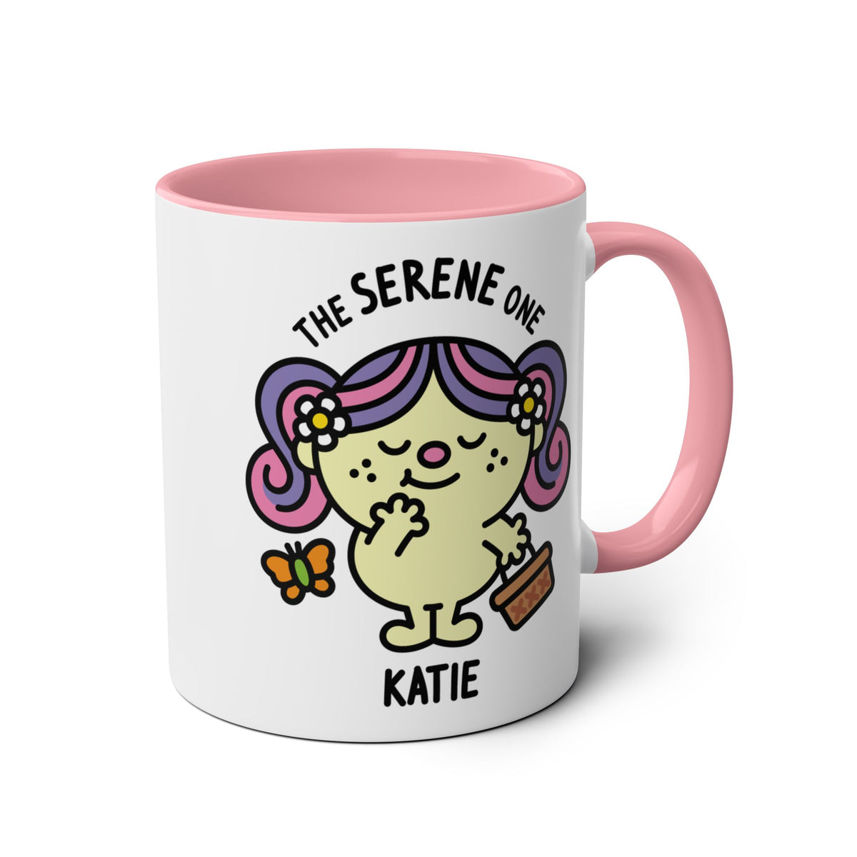 The Serene One - Adorable Personalised Coffee Mug Pink Accent