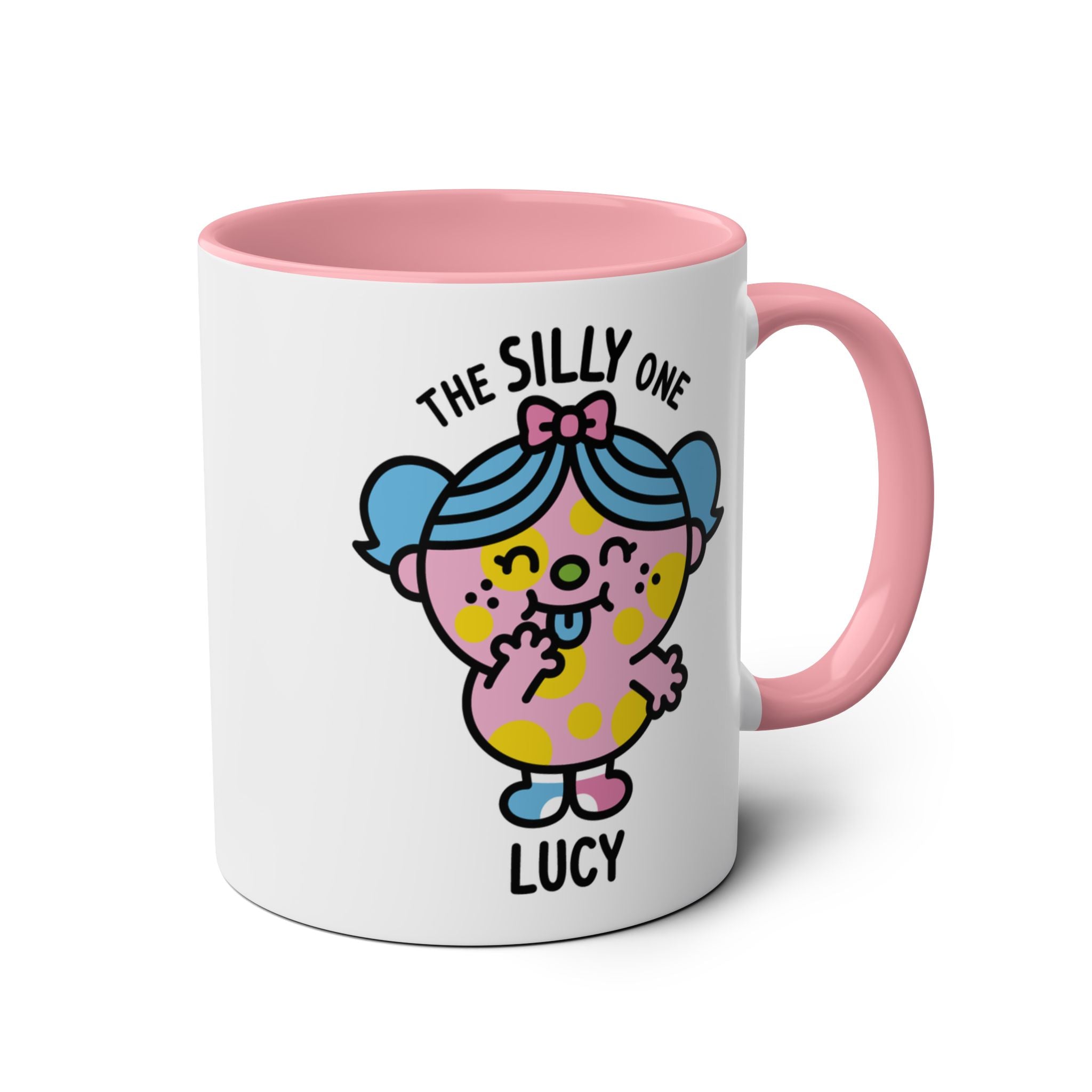 The Silly One - Adorable Personalised Coffee Mug Pink Accent Colour