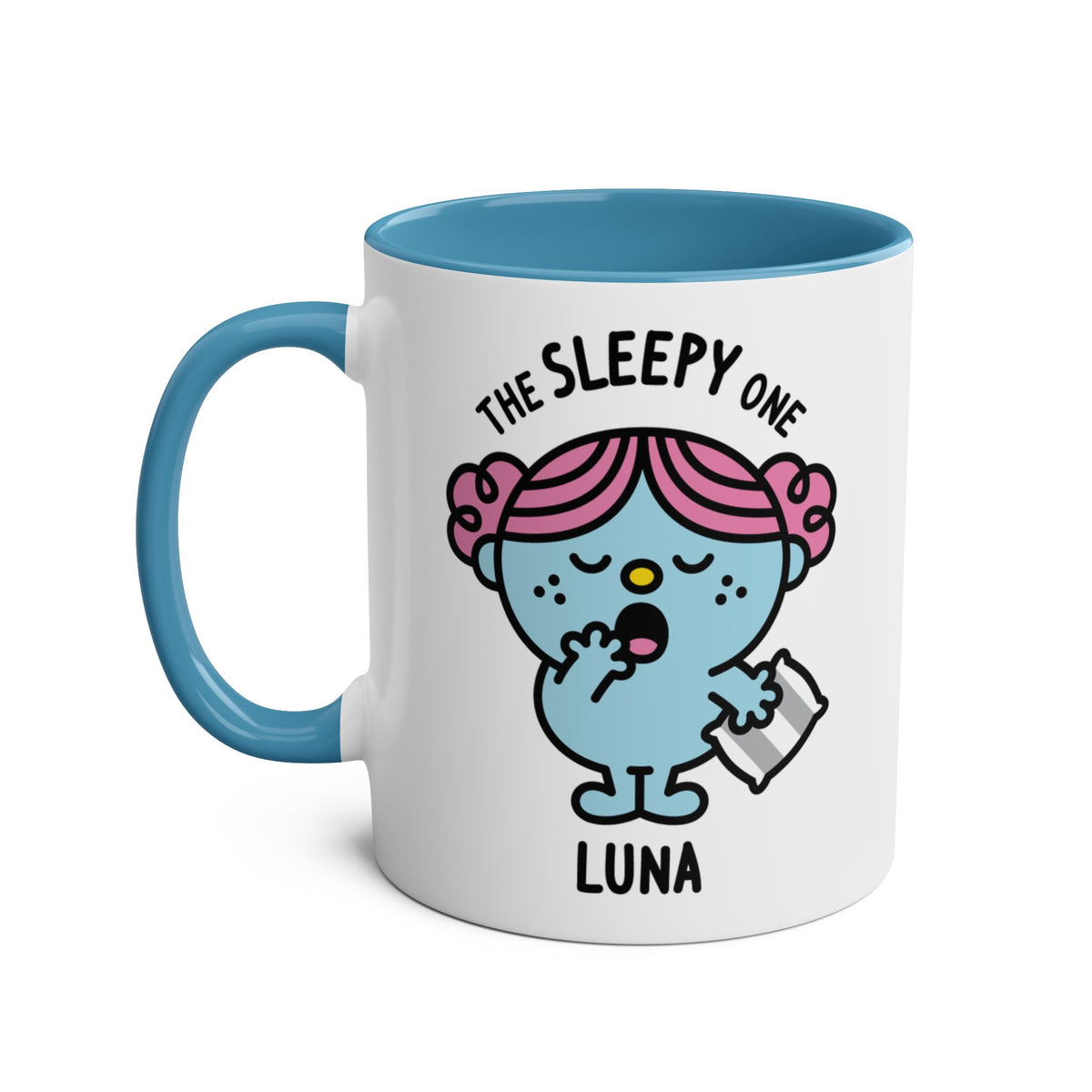 The Sleepy One - Adorable Personalised Coffee Mug Blue Colour