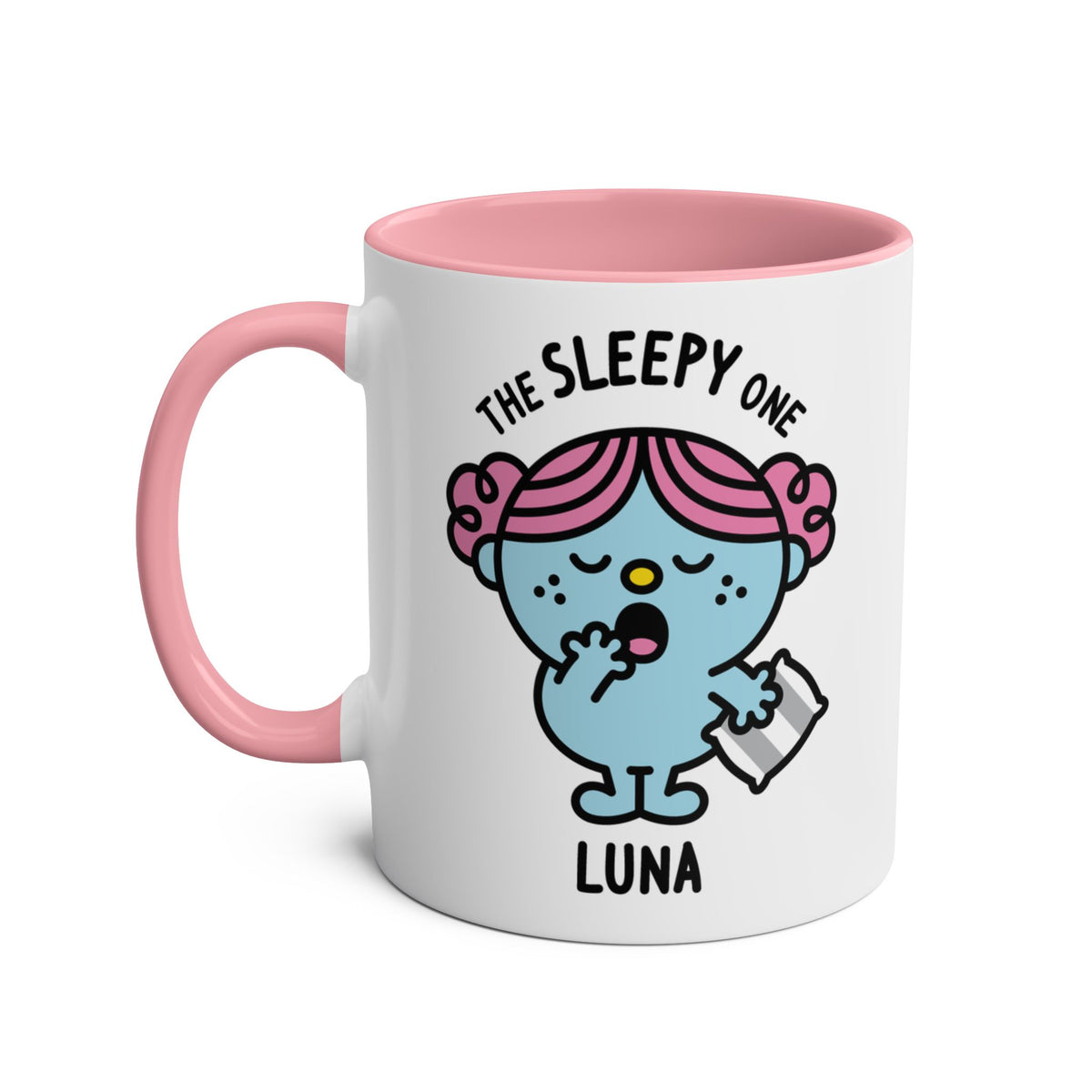 The Sleepy One - Adorable Personalised Coffee Mug Pink Colour