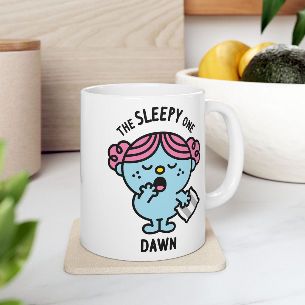 The Sleepy One - Adorable Personalised Coffee Mug White In Kitchen