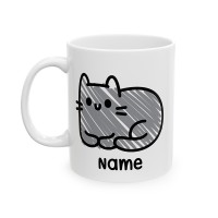 Bad Cat Art - Personalised Name Mug