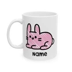 Simple Artistic Bunny - Personalised Name Mug