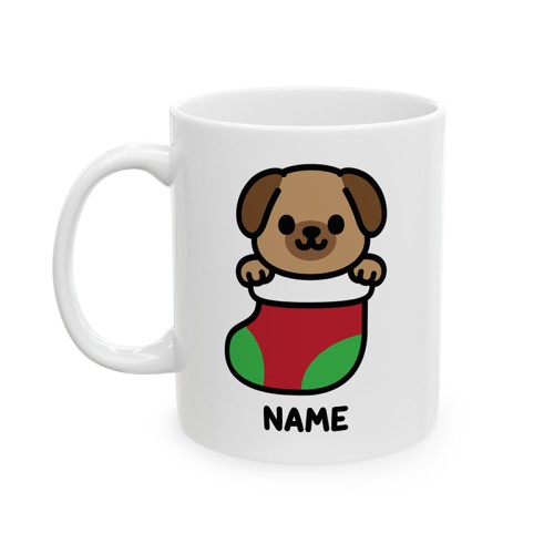 Cute Festive Pug - Custom Coffee Mug
